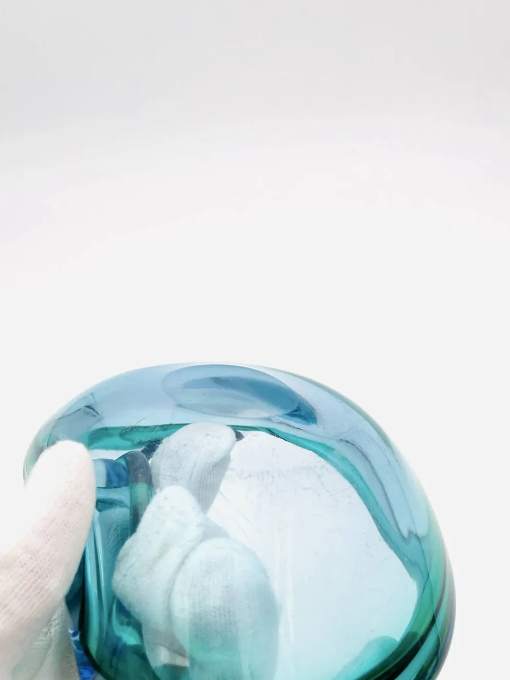 Vide-poche Flavio Poli Seguso Sommerso vert et bleu, années 60