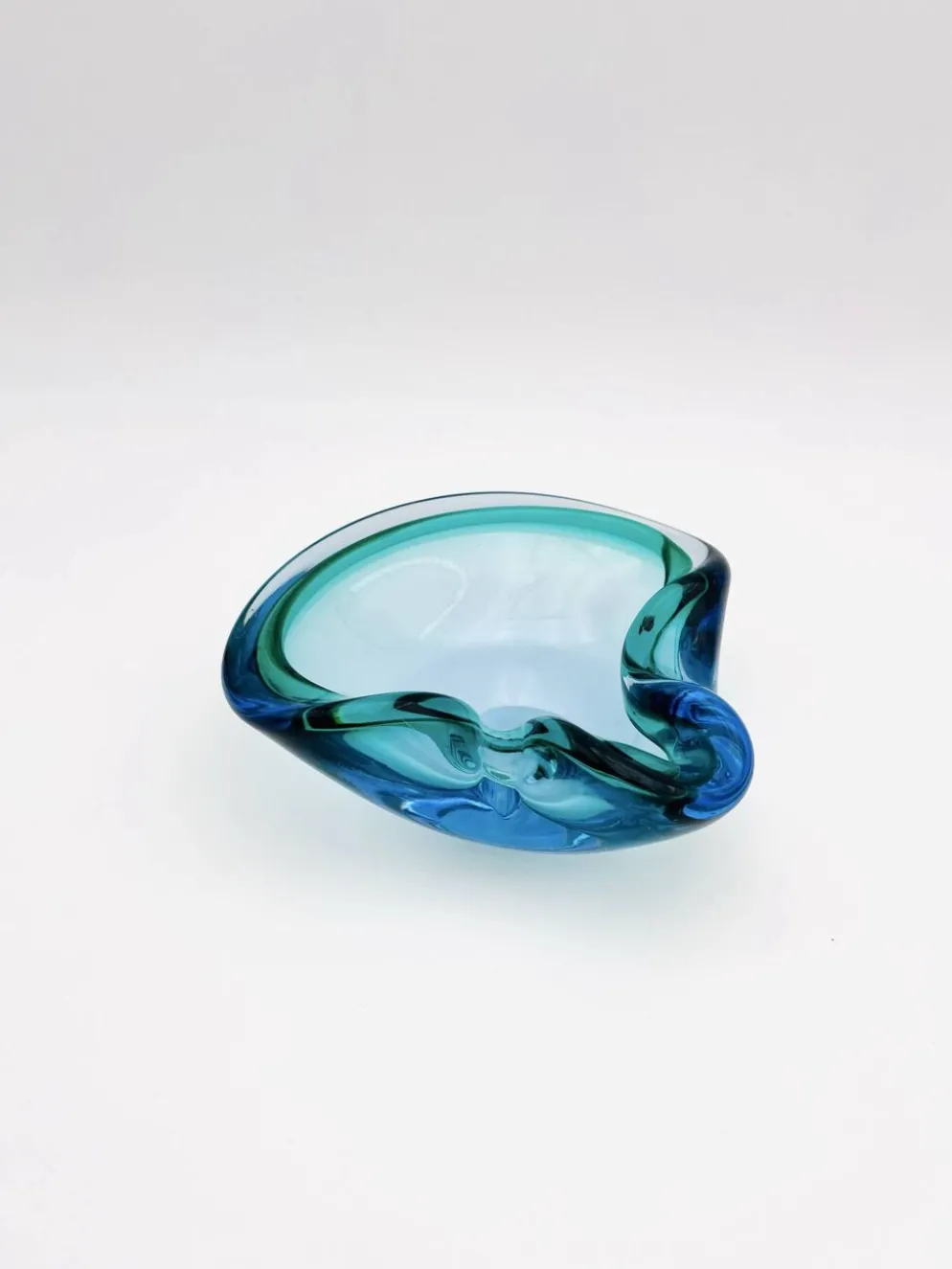 Vide-poche Flavio Poli Seguso Sommerso vert et bleu, années 60