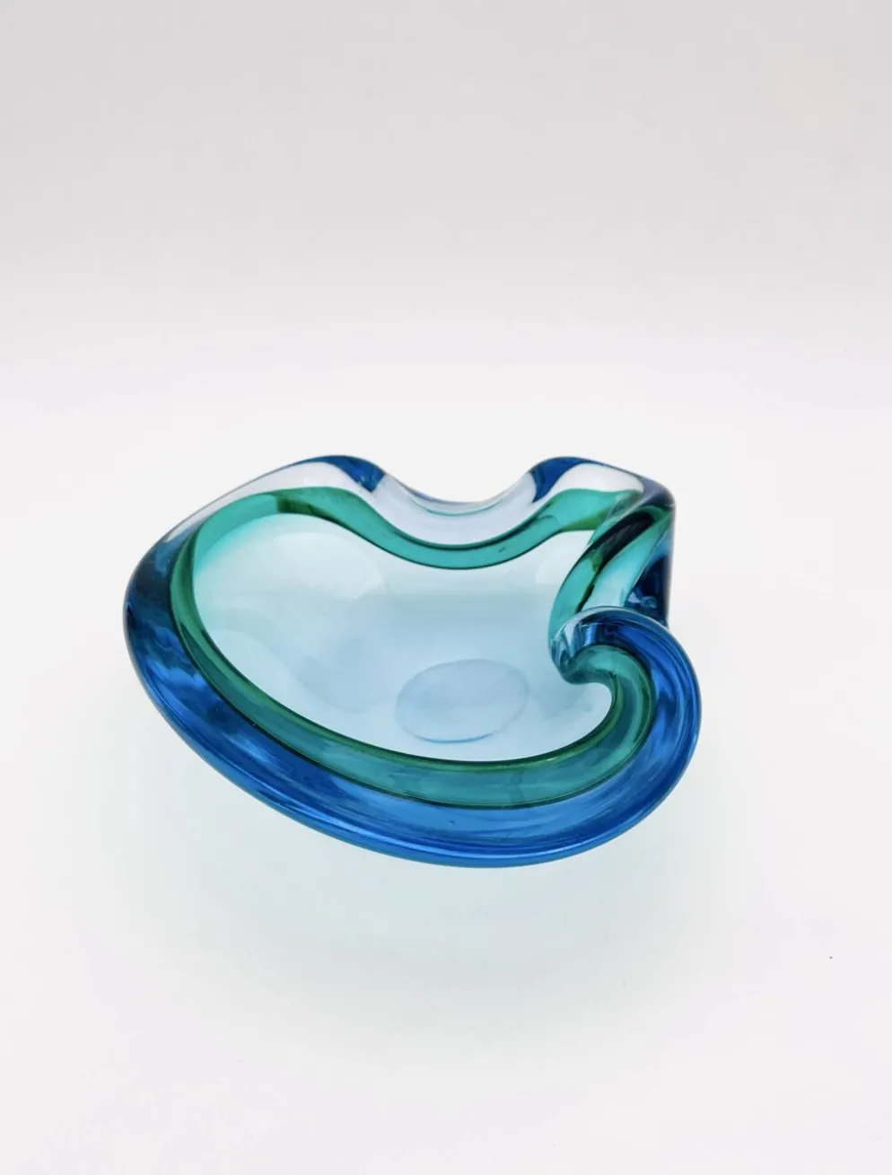 Vide-poche Flavio Poli Seguso Sommerso vert et bleu, années 60