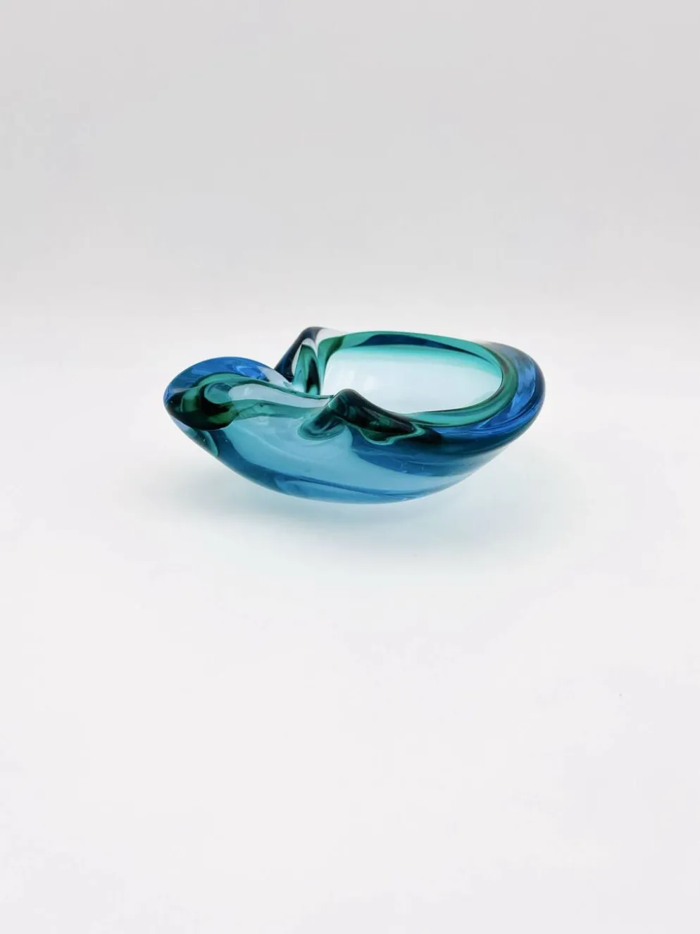 Vide-poche Flavio Poli Seguso Sommerso vert et bleu, années 60