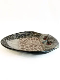 Vide poche hibou vintage peint à la main