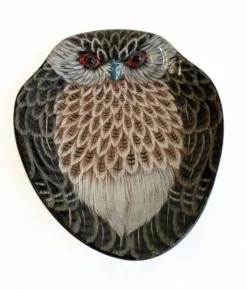 Vide poche hibou vintage peint à la main