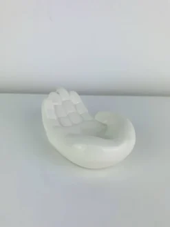 Vide poche main céramique blanche vintage