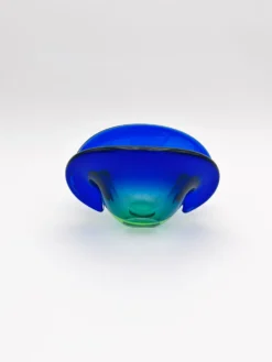 Vide-Poche Murano Flavio Poli Sommerso Bleu Vert Design 50s