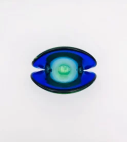 Vide-Poche Murano Flavio Poli Sommerso Bleu Vert Design 50s