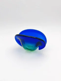 Vide-Poche Murano Flavio Poli Sommerso Bleu Vert Design 50s
