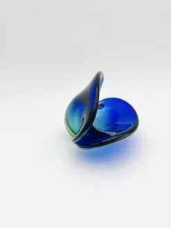 Vide-Poche Murano Flavio Poli Sommerso Bleu Vert Design 50s
