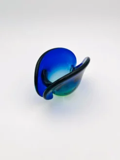 Vide-Poche Murano Flavio Poli Sommerso Bleu Vert Design 50s