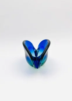 Vide-Poche Murano Flavio Poli Sommerso Bleu Vert Design 50s