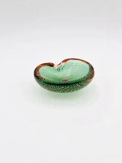 Vide-Poche Murano Sommerso Bullicante vert et rose, 60s
