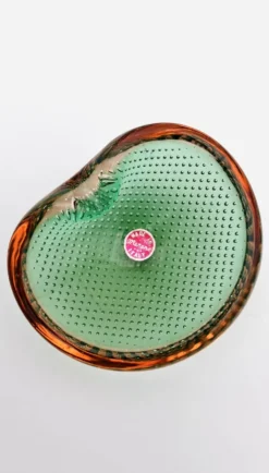Vide-Poche Murano Sommerso Bullicante vert et rose, 60s