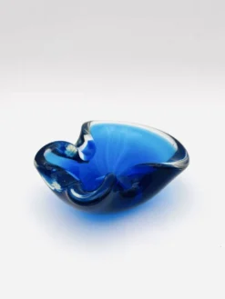 Vide-Poche Murano Sommerso Dégradé Bleu Polylobé 12cm 512g Design