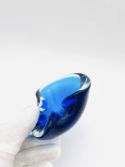 Vide-Poche Murano Sommerso Dégradé Bleu Polylobé 12cm 512g Design