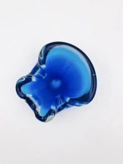 Vide-Poche Murano Sommerso Dégradé Bleu Polylobé 12cm 512g Design