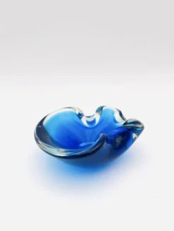 Vide-Poche Murano Sommerso Dégradé Bleu Polylobé 12cm 512g Design