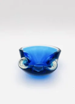Vide-Poche Murano Sommerso Dégradé Bleu Polylobé 12cm 512g Design
