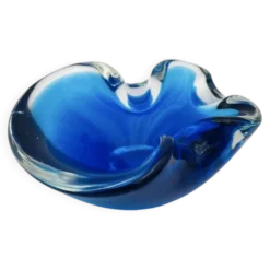 Vide-Poche Murano Sommerso Dégradé Bleu Polylobé 12cm 512g Design