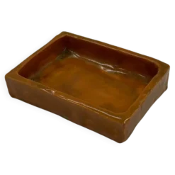 Vide-poche vintage en céramique émaillée ambrée