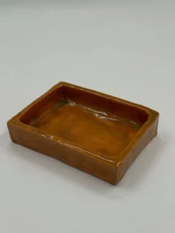 Vide-poche vintage en céramique émaillée ambrée