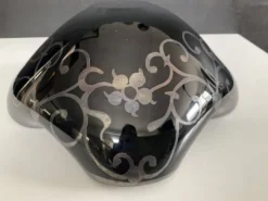 Vide poche vintage en verre et argent