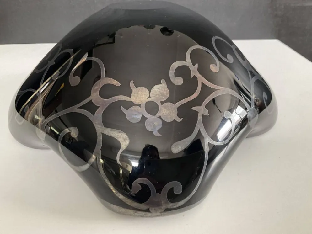 Vide poche vintage en verre et argent