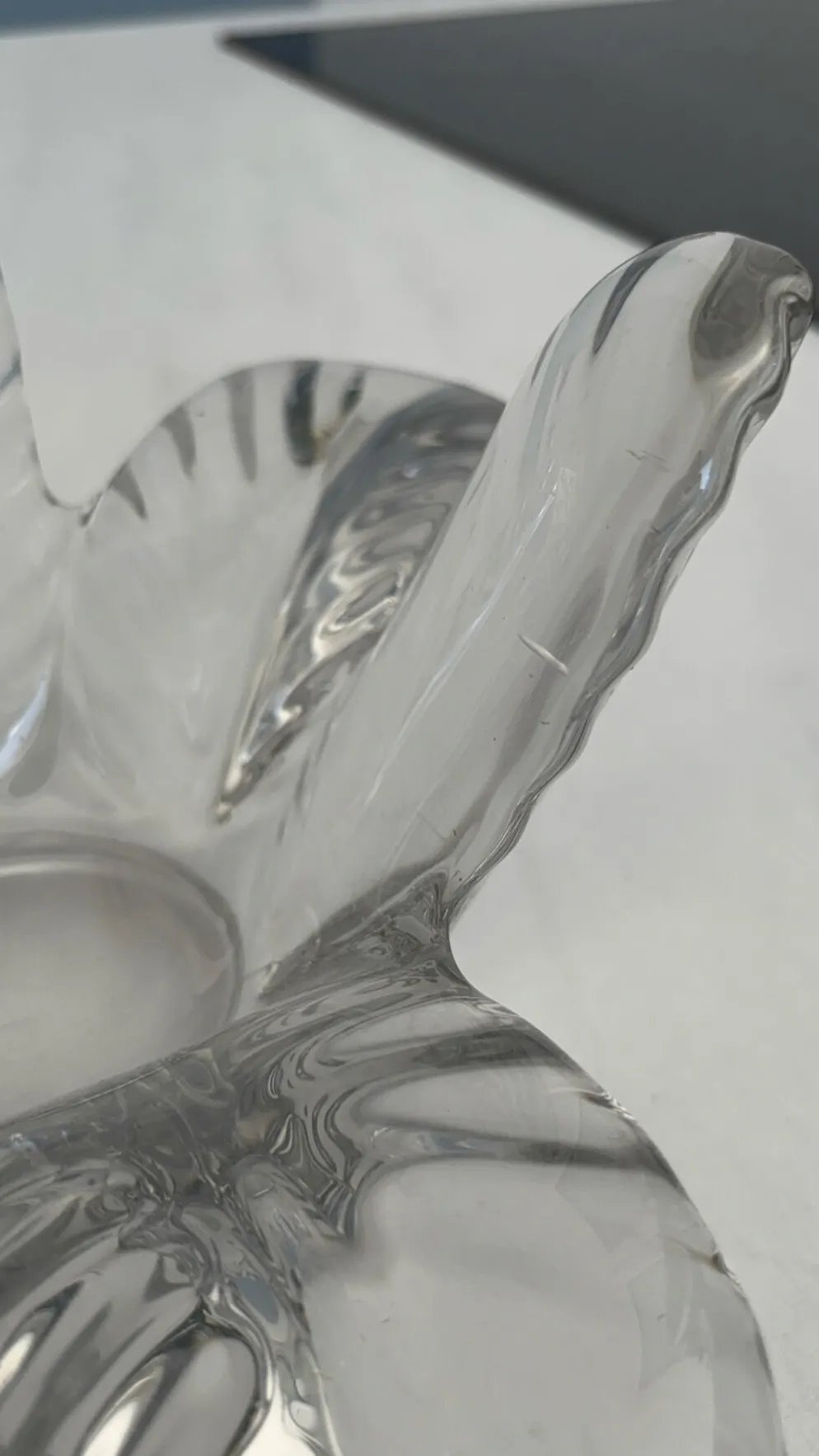 Vide-poche vintage Vannes-le-Châtel en cristal formant fleur