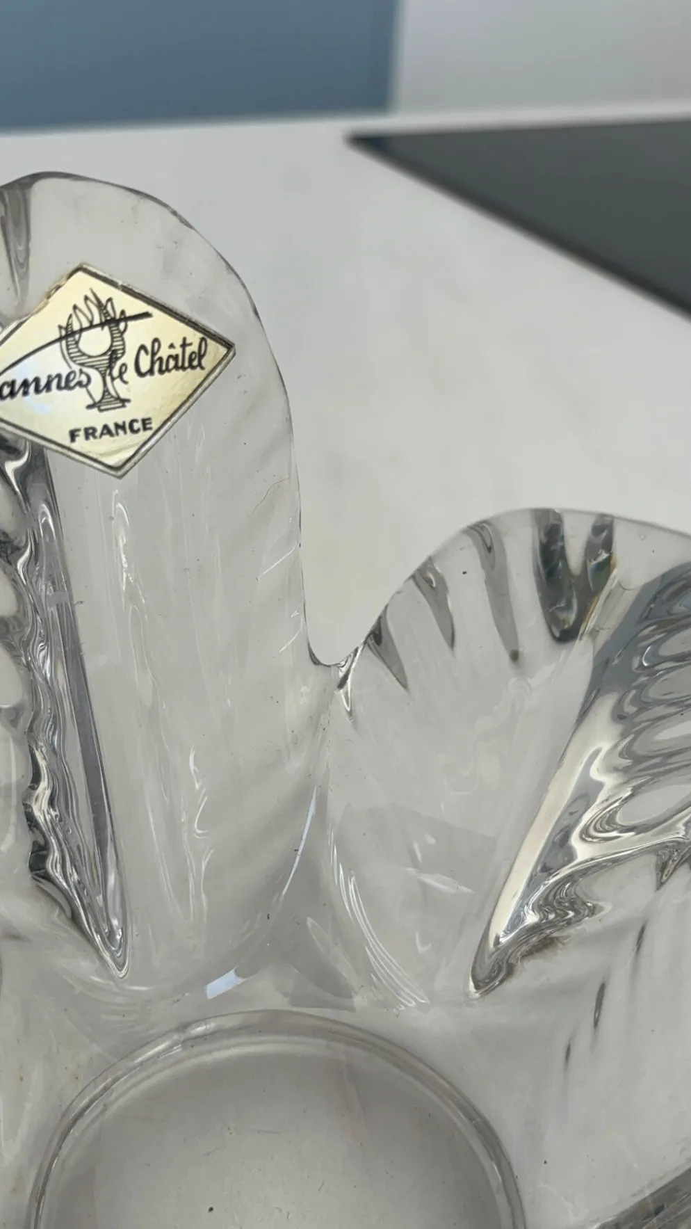 Vide-poche vintage Vannes-le-Châtel en cristal formant fleur
