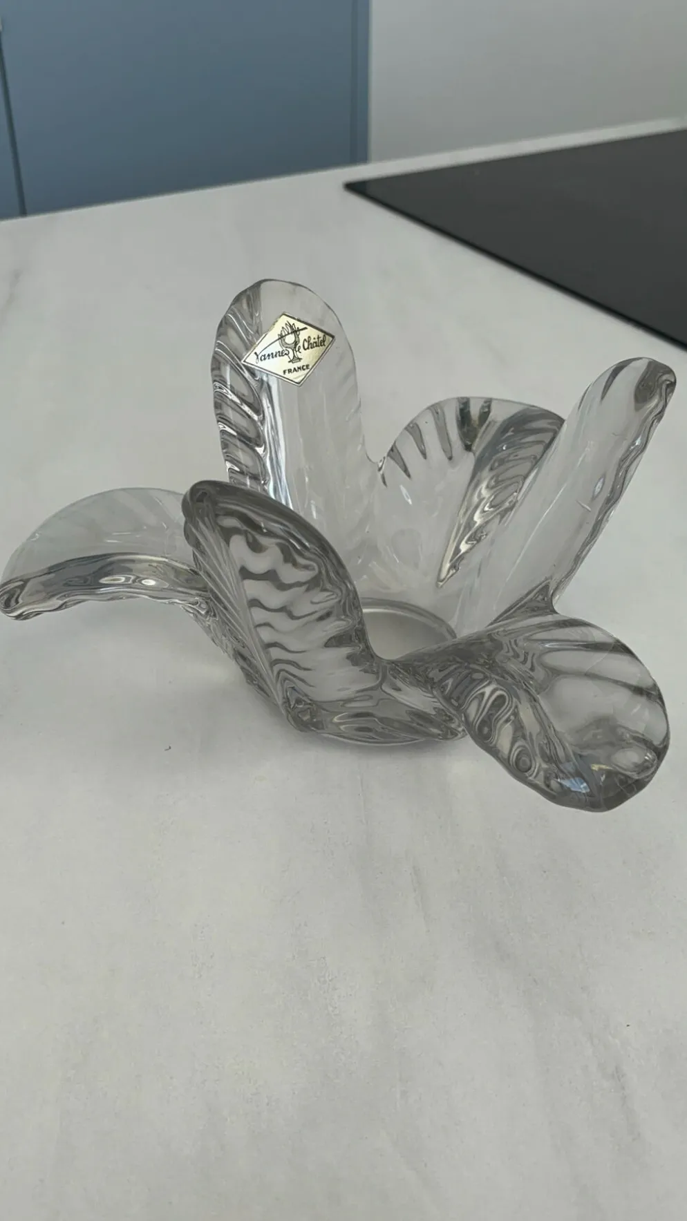 Vide-poche vintage Vannes-le-Châtel en cristal formant fleur