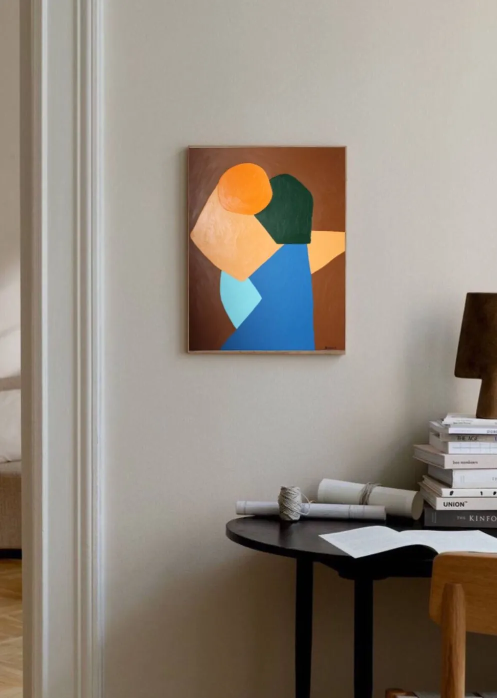 Viens plus près peinture minimaliste couple