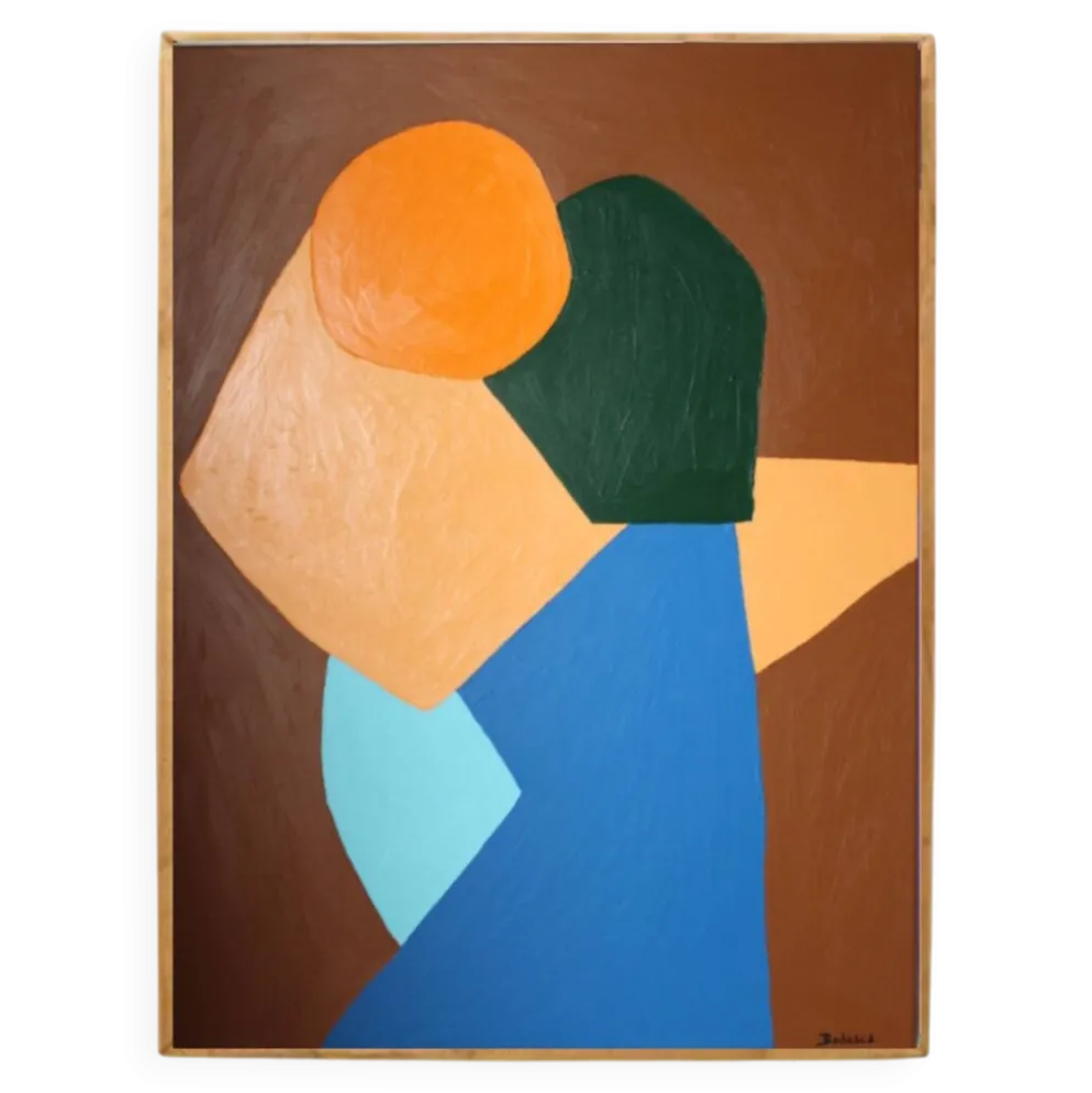 Viens plus près peinture minimaliste couple