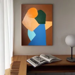 Viens plus près peinture minimaliste couple