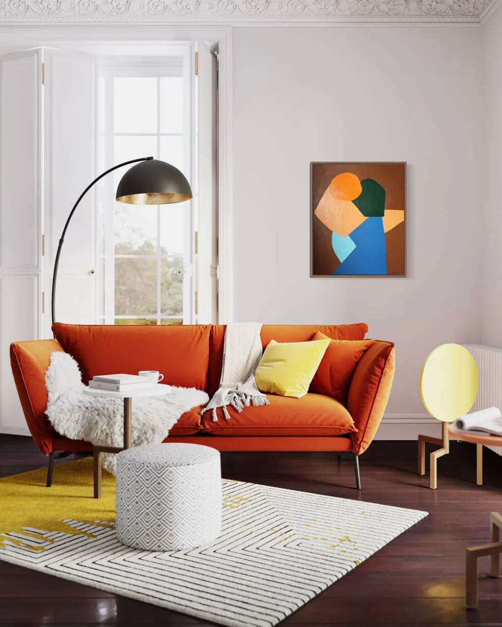 Viens plus près peinture minimaliste couple