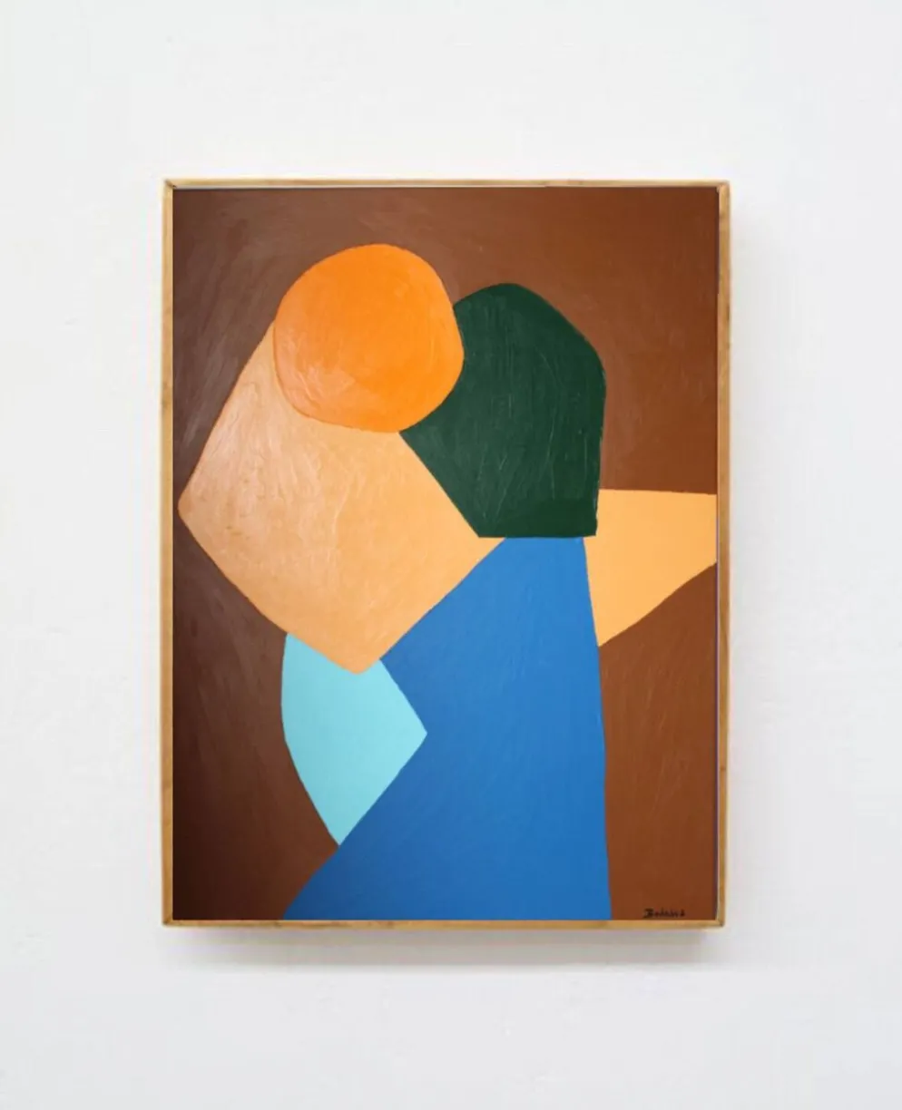 Viens plus près peinture minimaliste couple