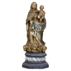 Vierge à l’enfant en albâtre, trace importante de polychromie, Flandre XVIème siècle