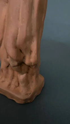 Vierge à l'Enfant en terre cuite XIXe modelage