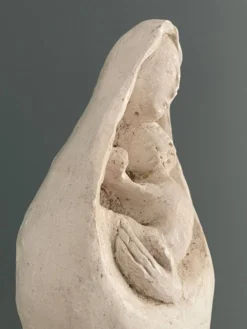 Vierge à l’enfant sculpture en plâtre