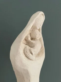 Vierge à l’enfant sculpture en plâtre