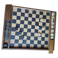 Vintage année 50-60 ! Magnifique jeu dames complet 100% bois