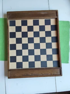 Vintage année 50-60 ! Magnifique jeu dames complet 100% bois
