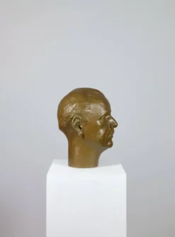 Vintage buste sculptural en plâtre bronzé d'homme