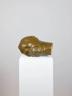 Vintage buste sculptural en plâtre bronzé d'homme