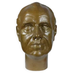 Vintage buste sculptural en plâtre bronzé d'homme