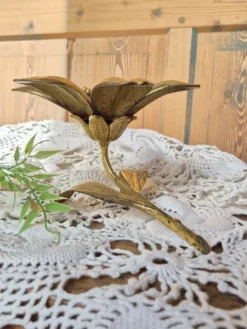 Vintage Cendrier fleur de lotus en laiton