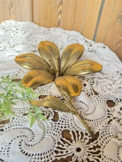 Vintage Cendrier fleur de lotus en laiton