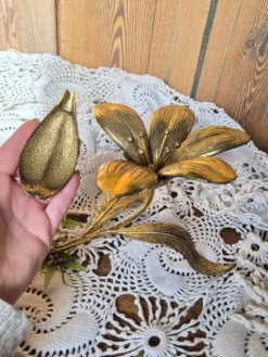 Vintage Cendrier fleur de lotus en laiton