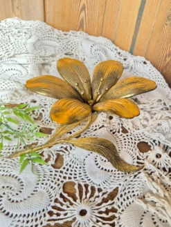 Vintage Cendrier fleur de lotus en laiton