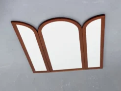 Vintage Foldable Teak Mirror by Fakse Furniture, 1960s