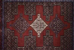 Vintage Hand-Woven Middle Eastern Oriental Senneh Rug, 1960s