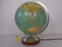 Vintage Illuminated Duo Glass Globe by Paul Oestergaard for Columbus, Germany, 1950s