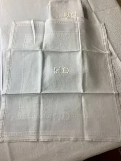 Vintage nappe & serviettes damassés monogramme